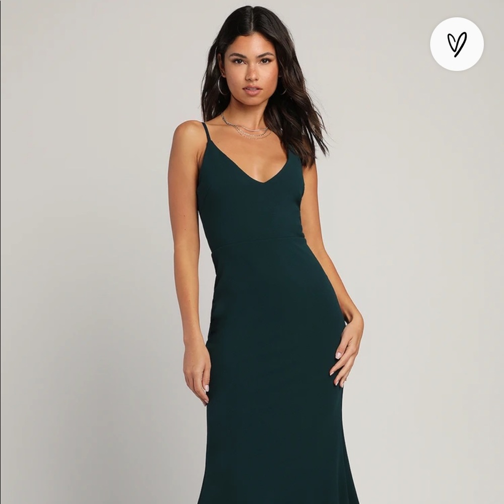 Lulus Medium Infinite Glory Forest Green Maxi dress